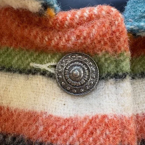 Vintage Woolrich Southwestern Stripe Women's Coat Medium Lined Wool Mohair - Picture 3 of 9